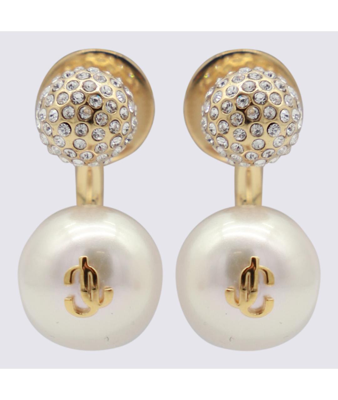 JIMMY CHOO Золотые металлические серьги, фото 3