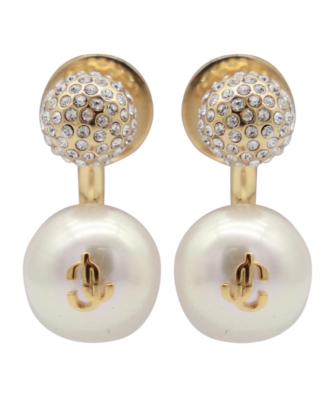 JIMMY CHOO Золотые металлические серьги, фото 1