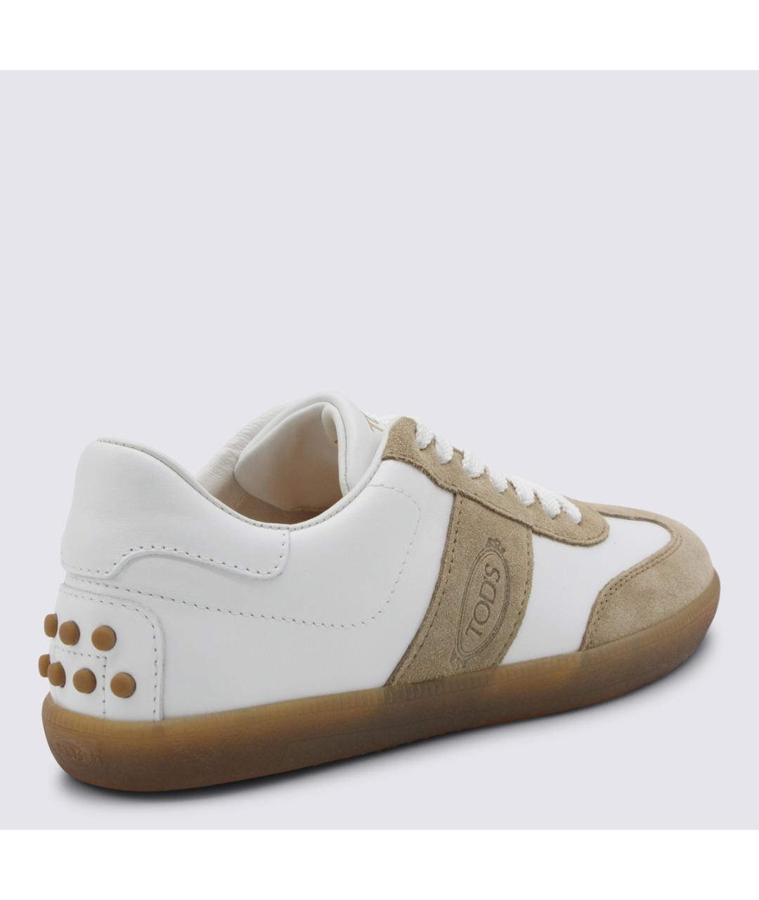 TOD'S Белые кожаные кроссовки, фото 3