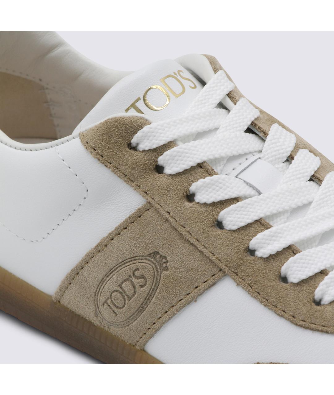TOD'S Белые кожаные кроссовки, фото 4