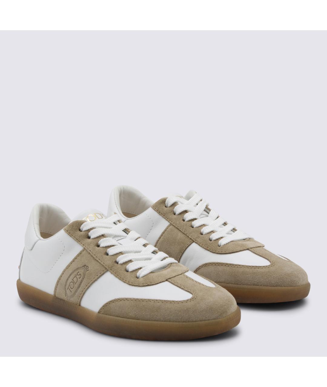 TOD'S Белые кожаные кроссовки, фото 2