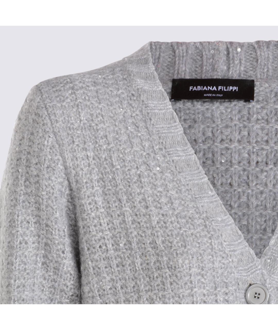 FABIANA FILIPPI Серый шерстяной кардиган, фото 4