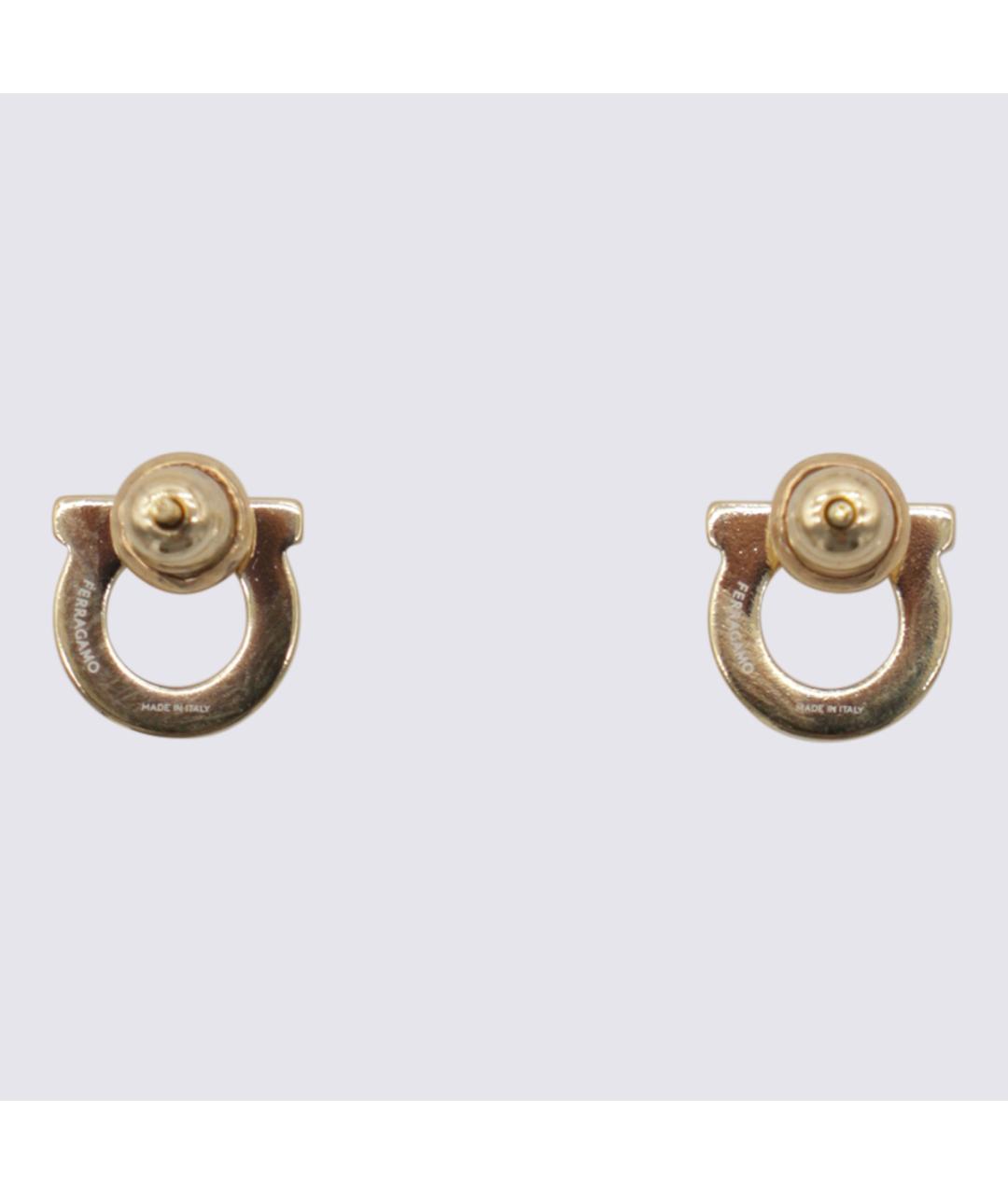 FERRAGAMO Золотые латунные серьги, фото 2