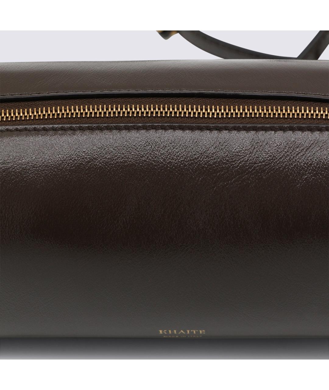 KHAITE Коричневая кожаная сумка через плечо, фото 4
