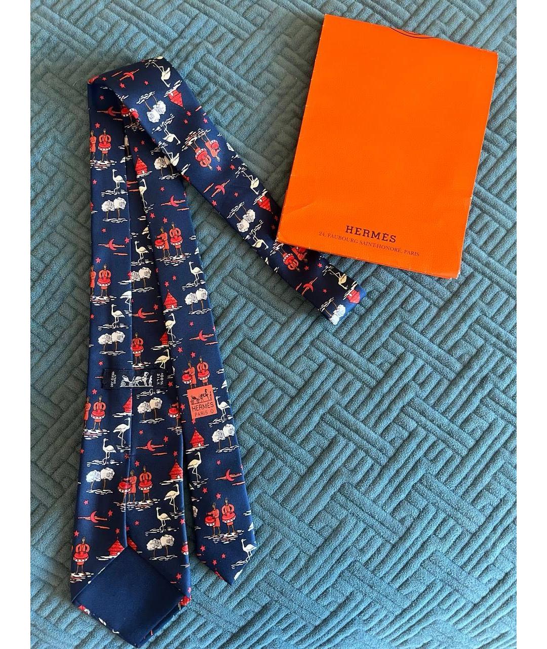 HERMES Мульти шелковый галстук, фото 3