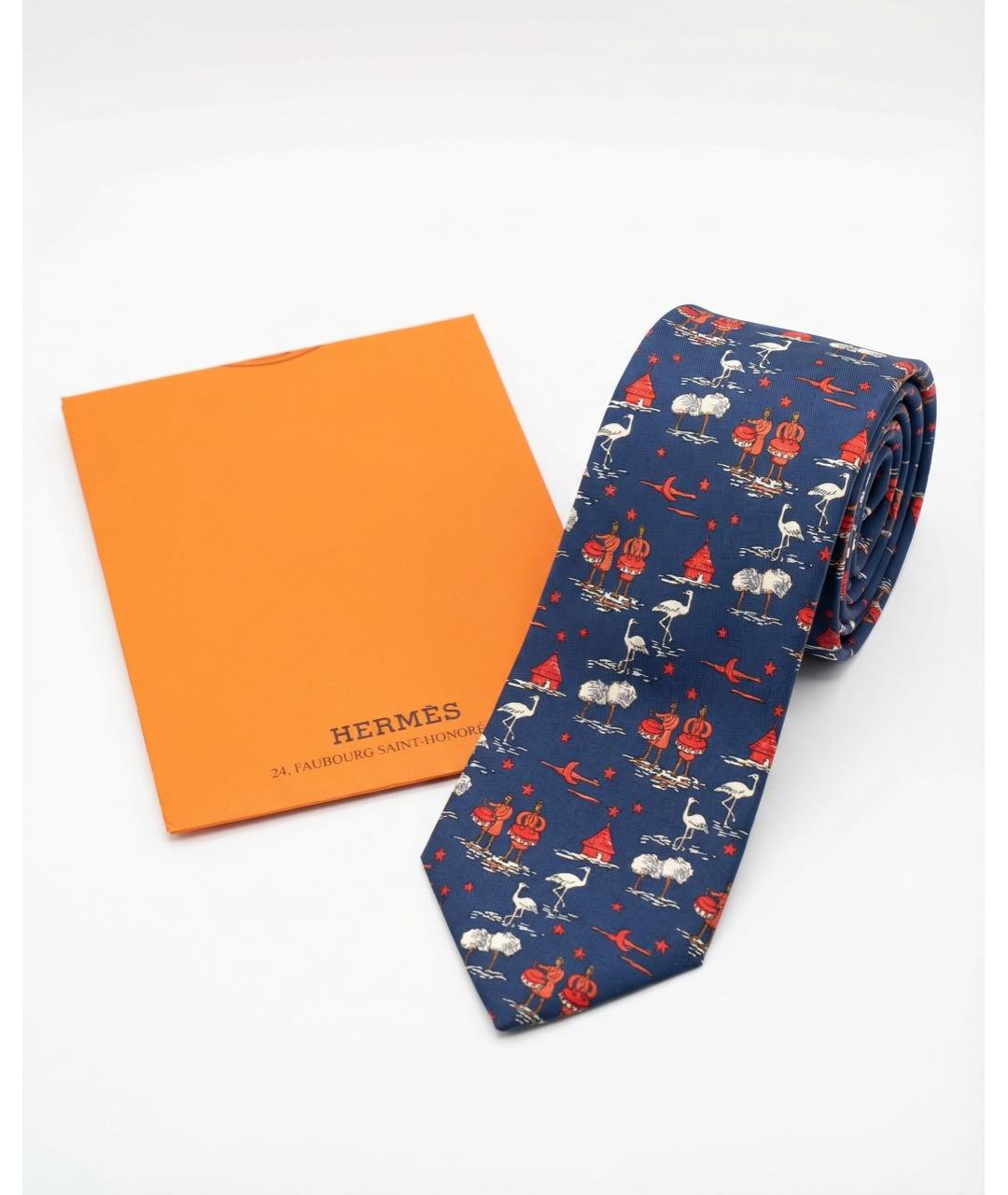 HERMES Мульти шелковый галстук, фото 4