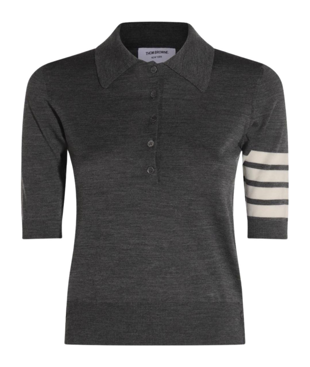 THOM BROWNE Серый шерстяной джемпер / свитер, фото 1