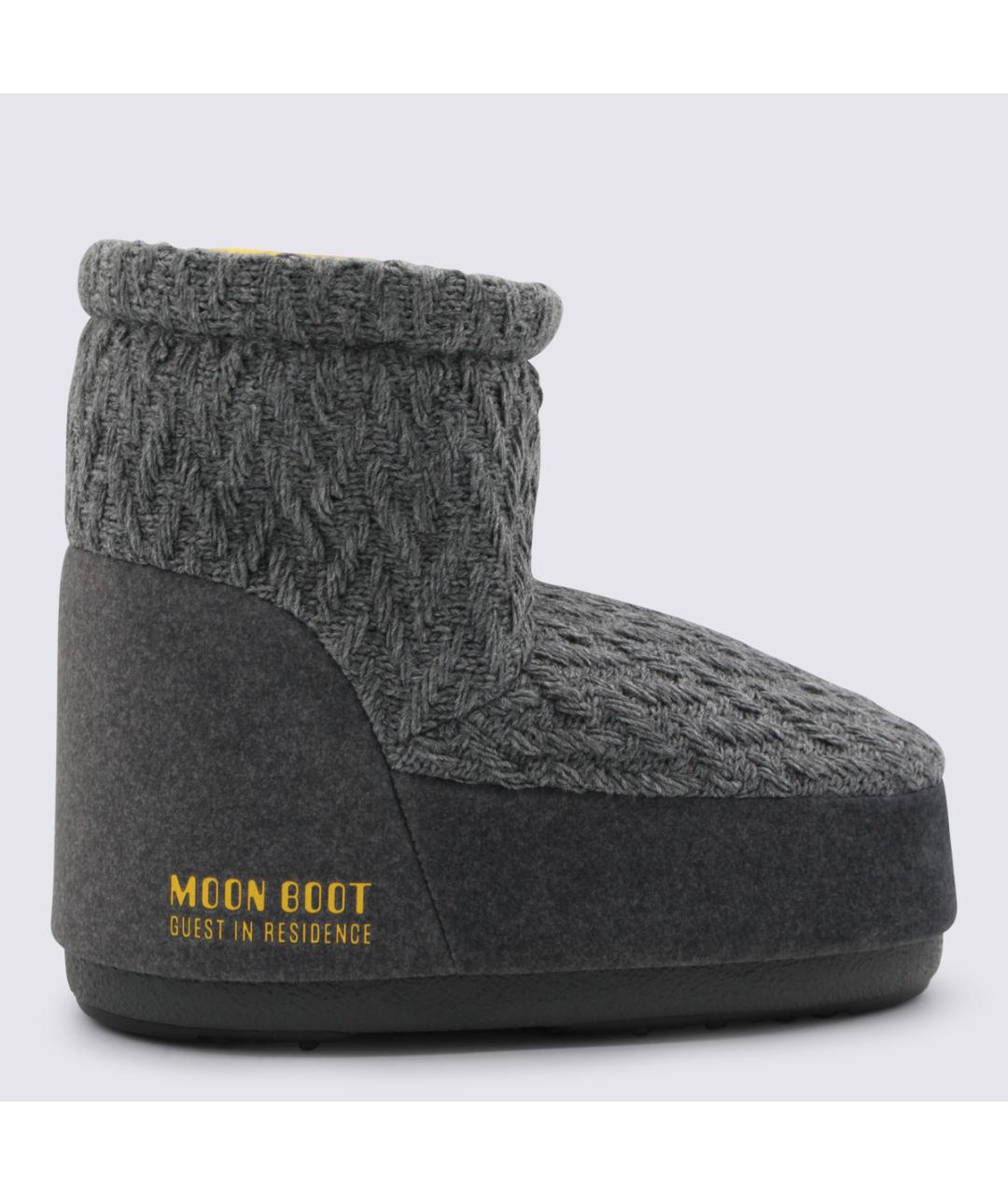 MOON BOOT Серые текстильные ботинки, фото 5