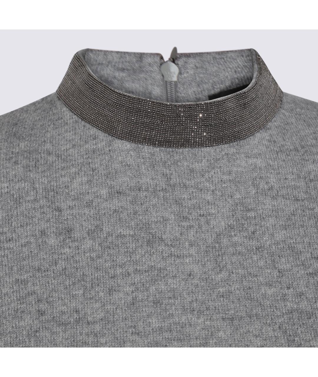 FABIANA FILIPPI Серое шерстяное повседневное платье, фото 3