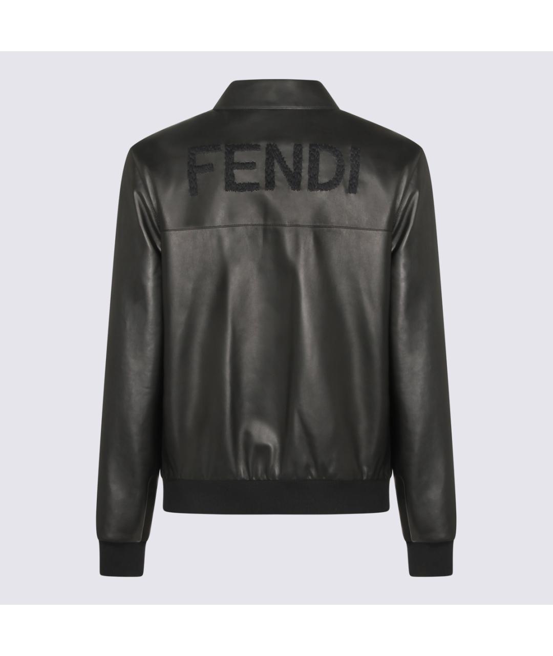 FENDI Черная кожаная куртка, фото 2