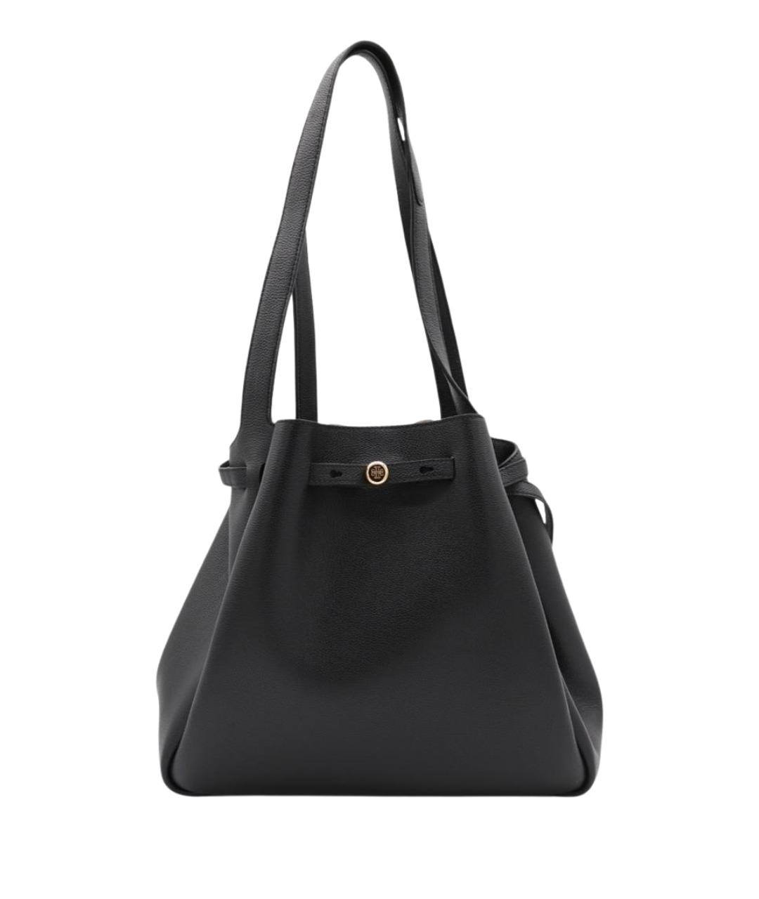 TORY BURCH Черная кожаная сумка тоут, фото 1