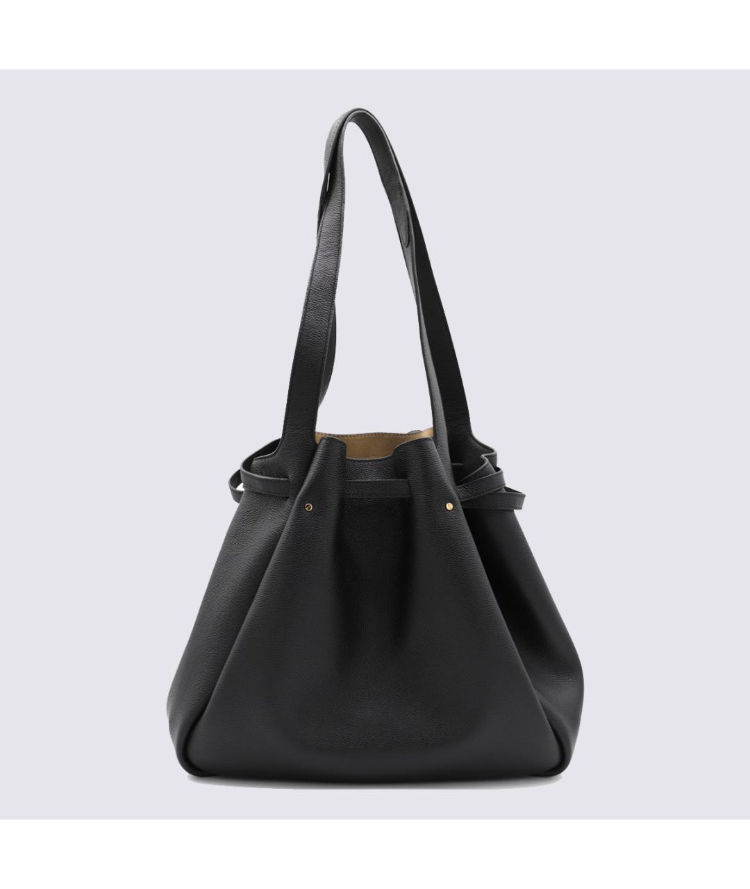 TORY BURCH Черная кожаная сумка тоут, фото 3