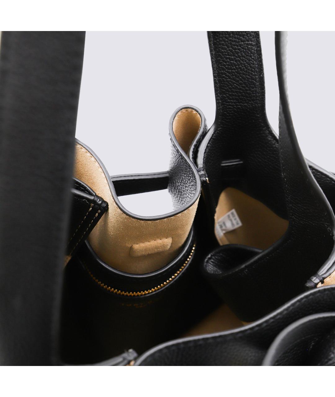 TORY BURCH Черная кожаная сумка тоут, фото 4