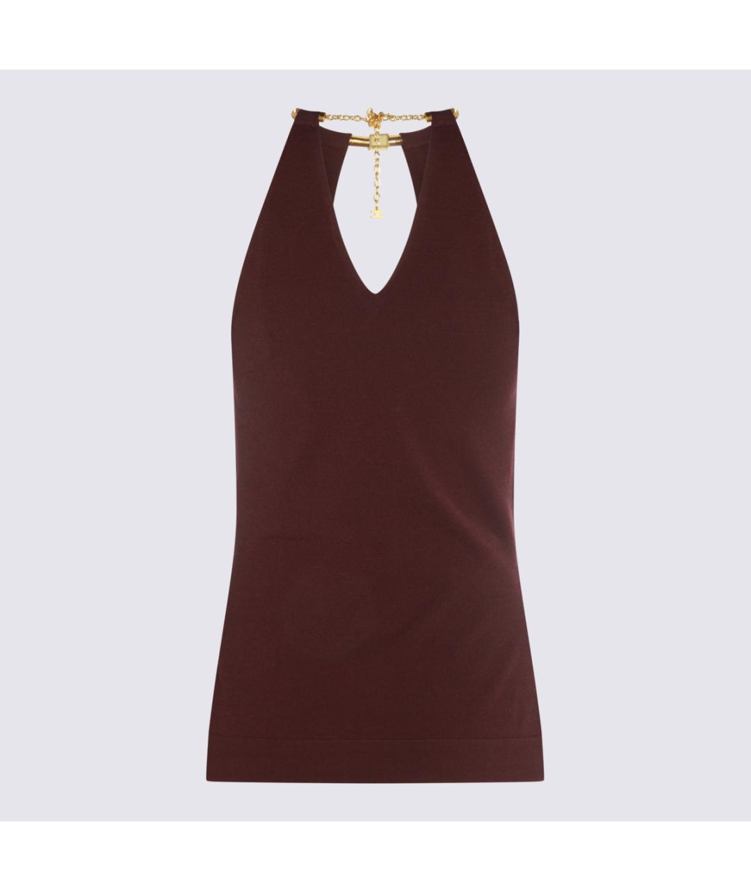 ELISABETTA FRANCHI Красная вискозная майка, фото 2