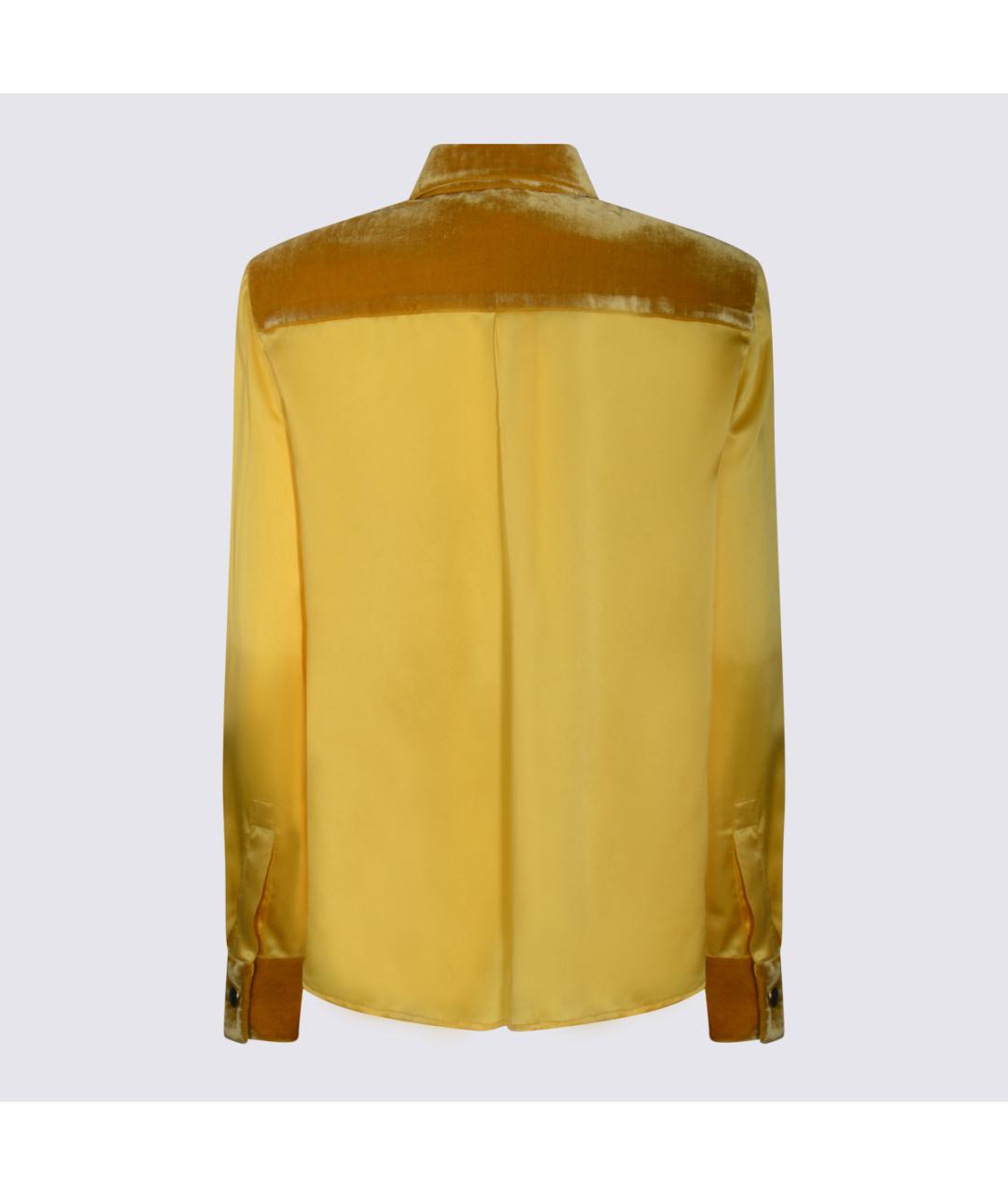 ROBERTO CAVALLI Желтая шелковая рубашка, фото 2