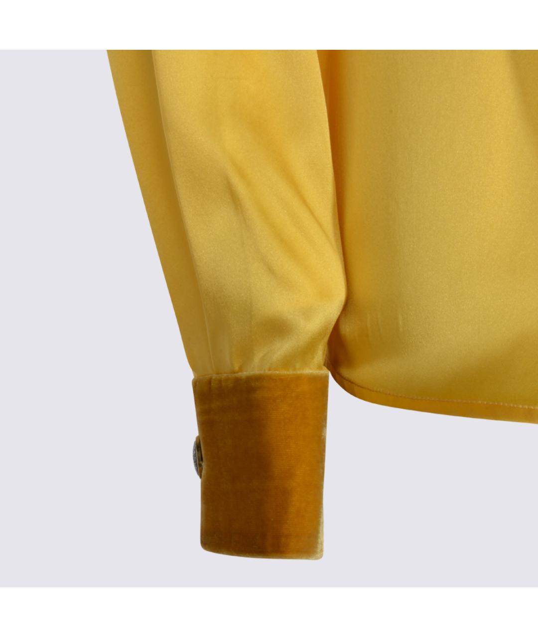 ROBERTO CAVALLI Желтая шелковая рубашка, фото 3