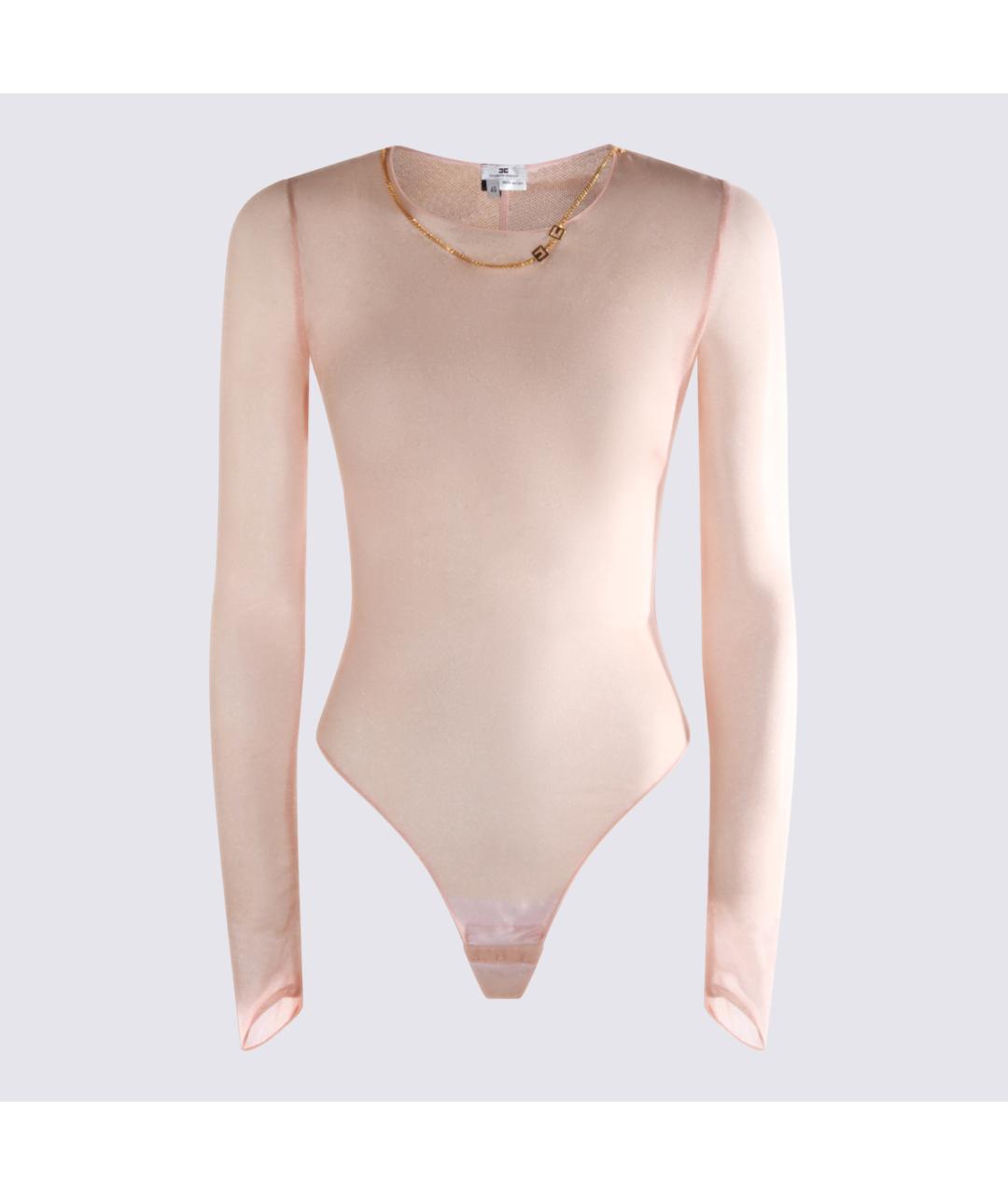 ELISABETTA FRANCHI Розовое полиэстеровое боди, фото 2