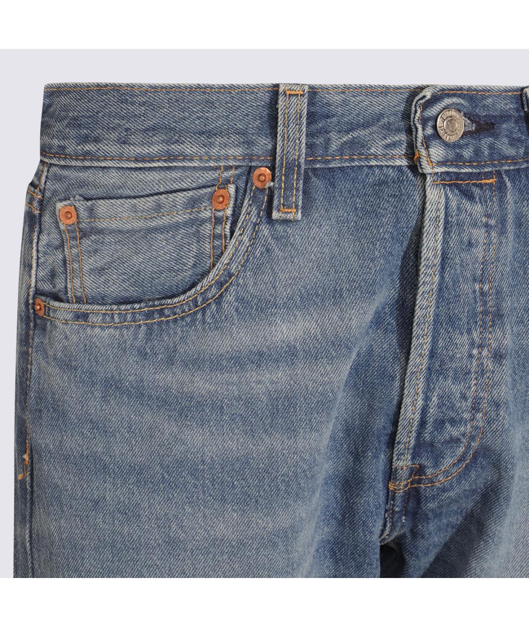 LEVI'S Синие хлопковые прямые джинсы, фото 3