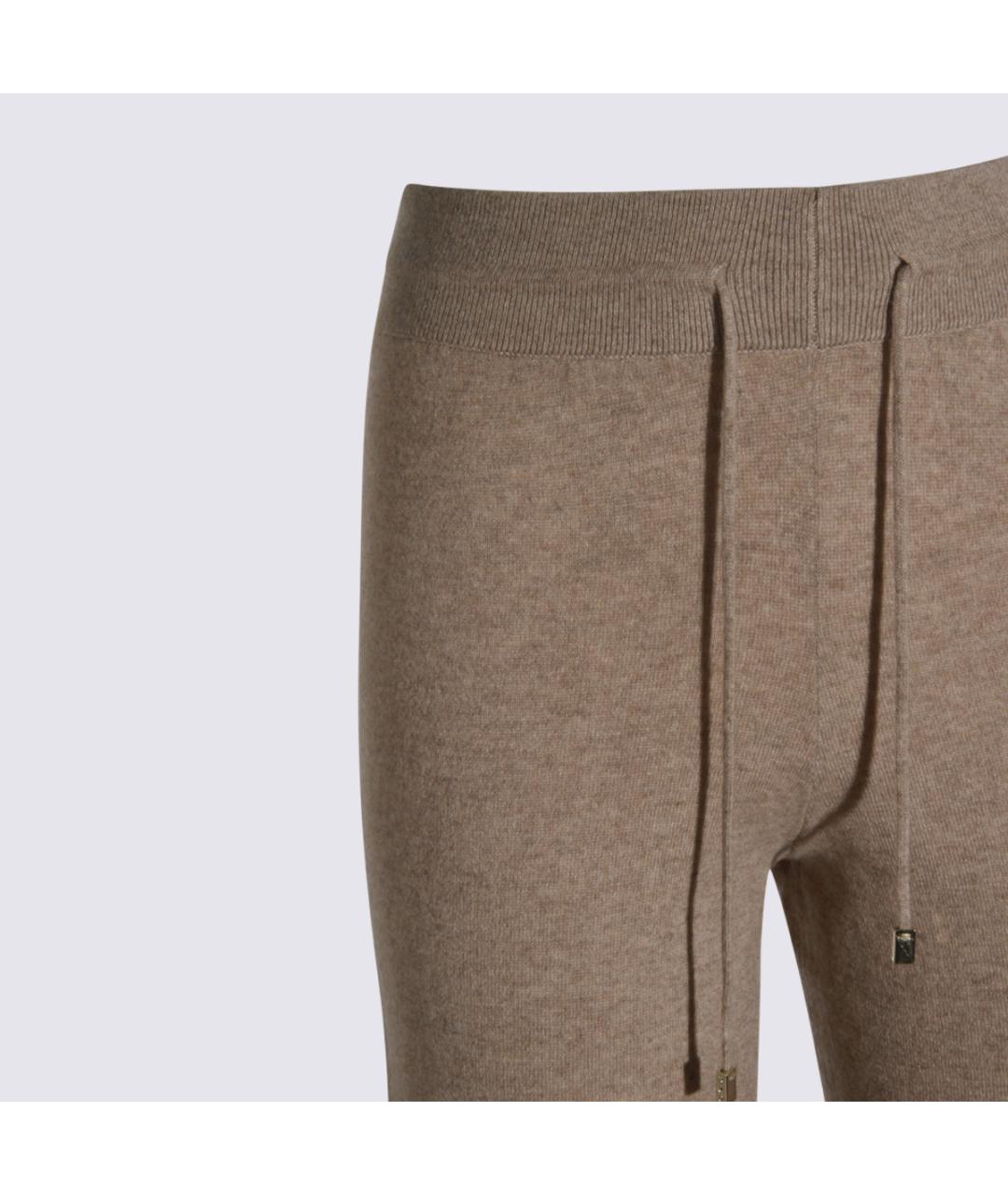 MALO Бежевые шерстяные прямые брюки, фото 3