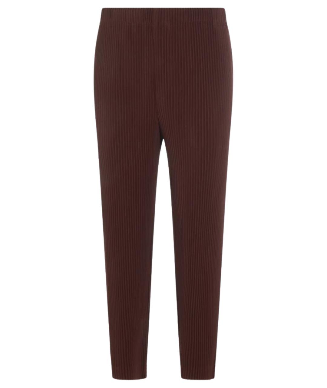 HOMME PLISSE ISSEY MIYAKE Коричневые полиэстеровые повседневные брюки, фото 1