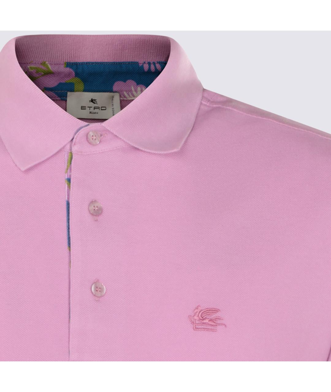 ETRO Розовое хлопковое поло с коротким рукавом, фото 3