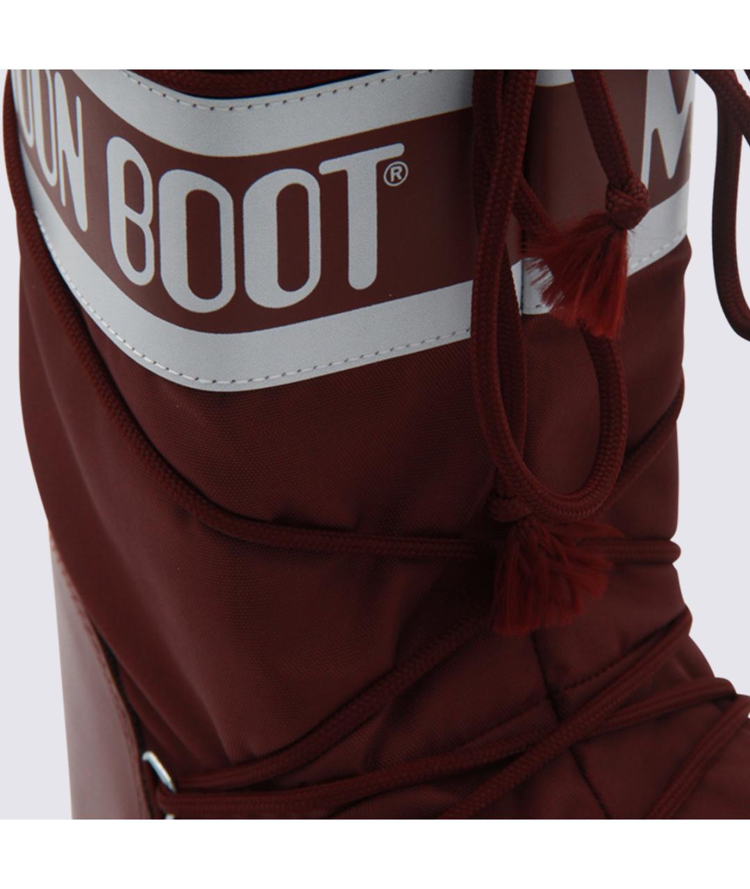 MOON BOOT Бордовые сапоги, фото 4