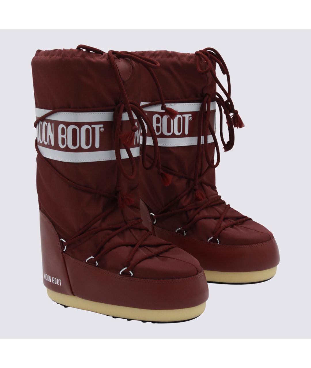 MOON BOOT Бордовые сапоги, фото 2