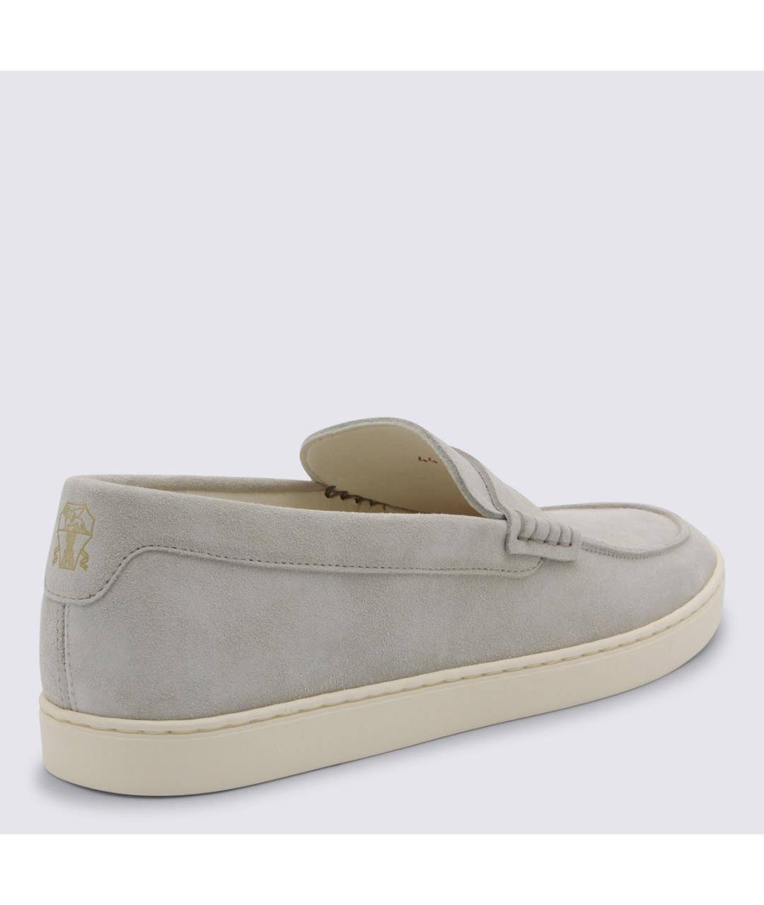 BRUNELLO CUCINELLI Серые замшевые лоферы, фото 3