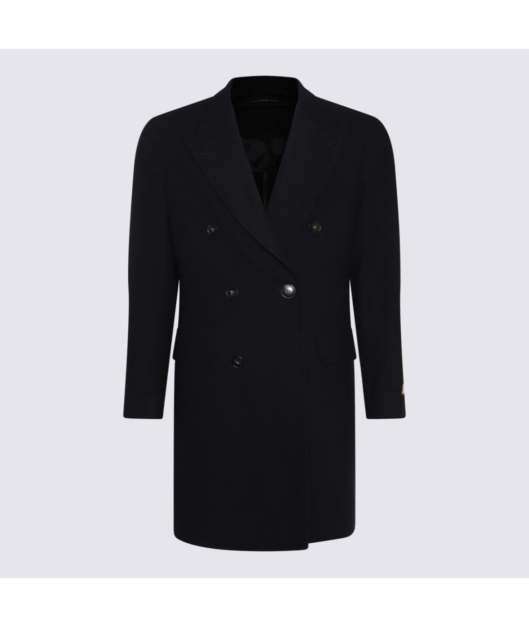 CANALI Темно-синее шерстяное пальто, фото 3