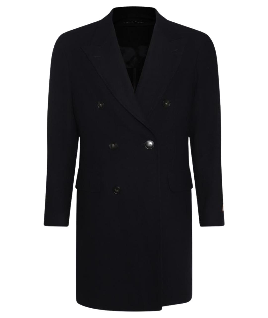 CANALI Темно-синее шерстяное пальто, фото 1