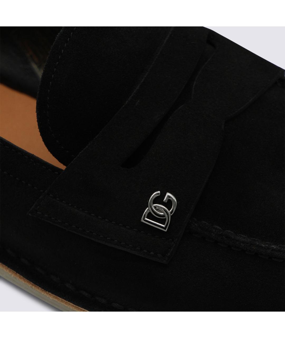 DOLCE&GABBANA Черные замшевые лоферы, фото 4