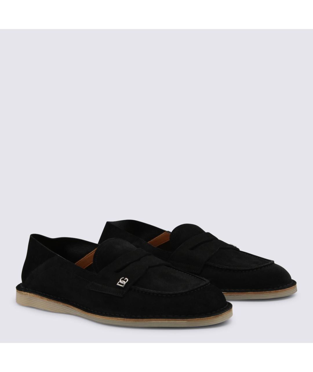 DOLCE&GABBANA Черные замшевые лоферы, фото 2