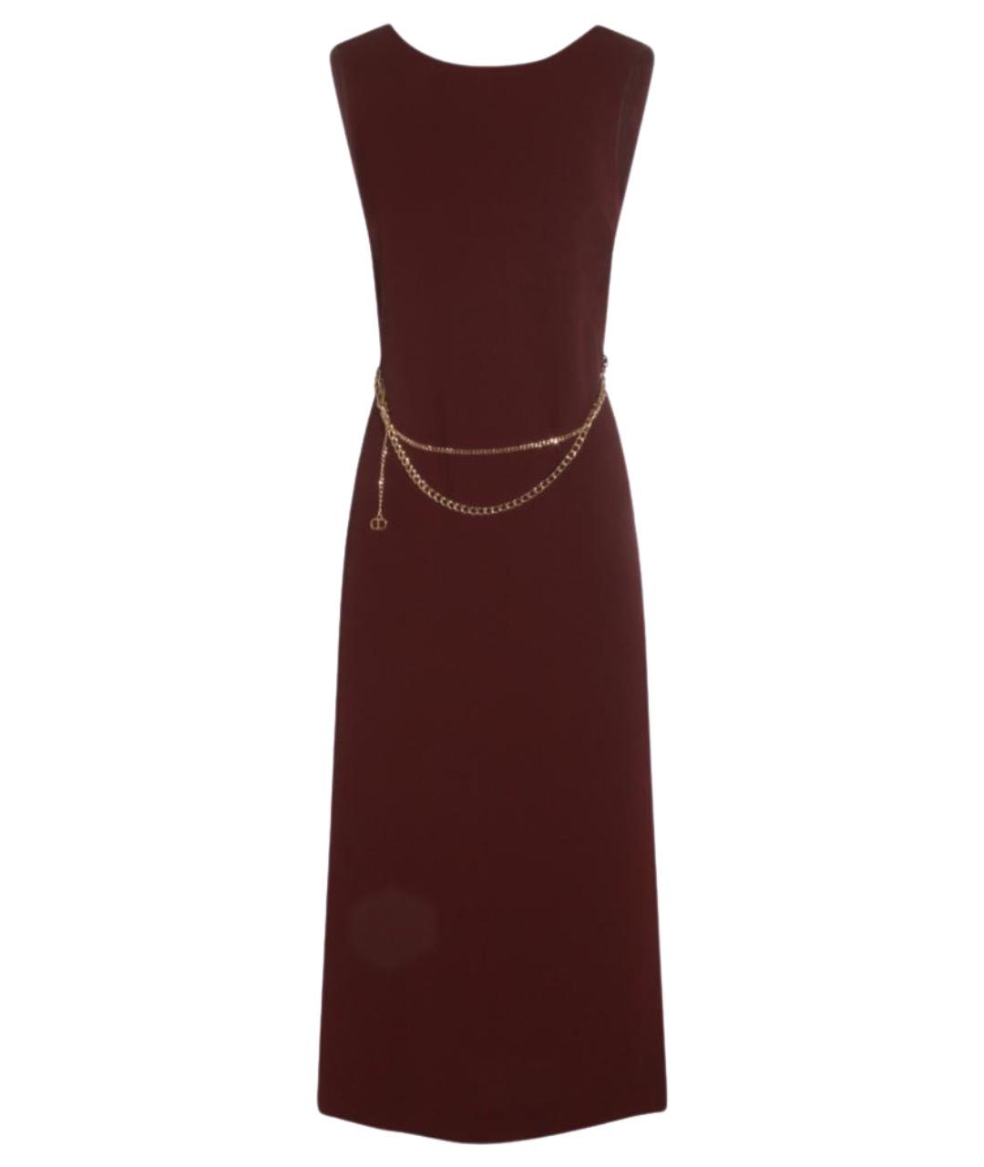 TWIN-SET Бордовое шелковое вечернее платье, фото 1