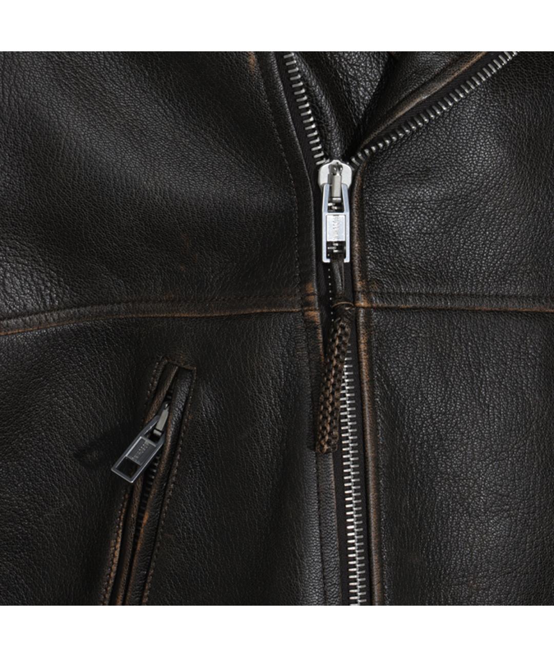 MOSCHINO Коричневая кожаная куртка, фото 3