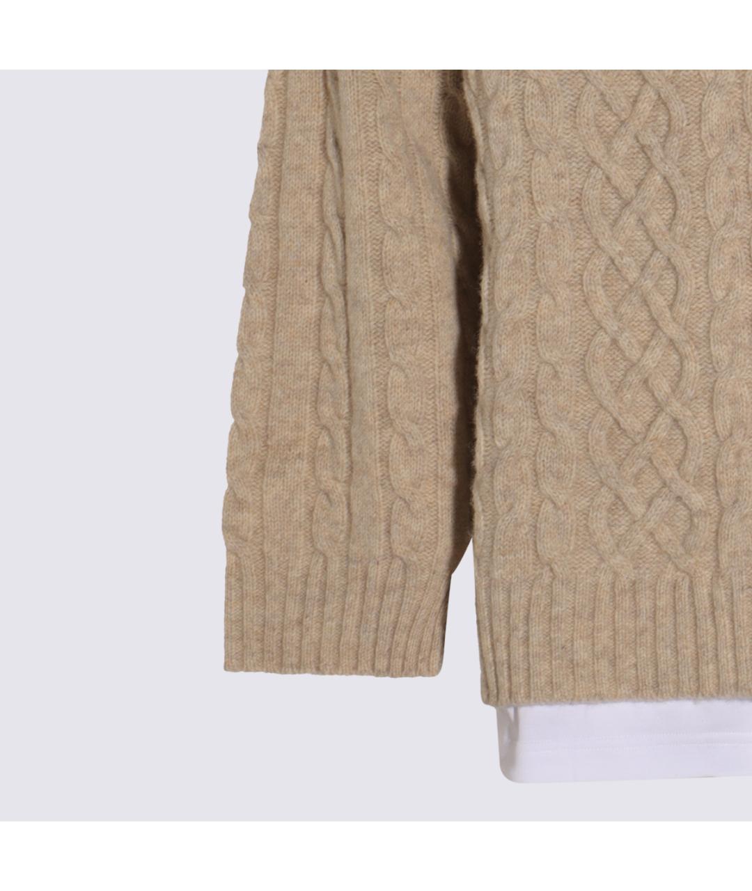 MOSCHINO Бежевый шерстяной джемпер / свитер, фото 3