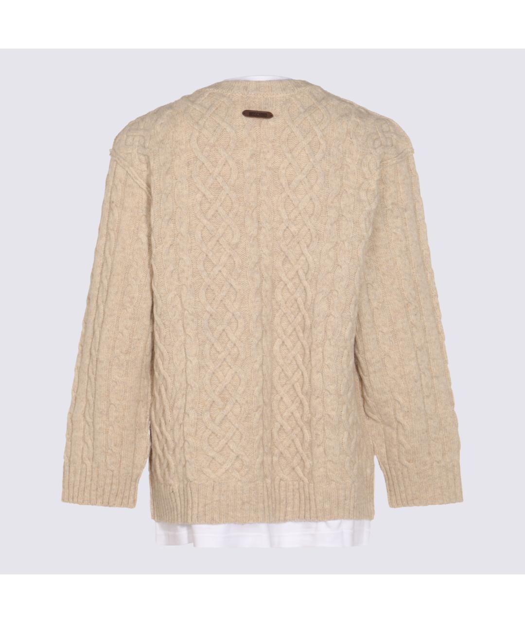 MOSCHINO Бежевый шерстяной джемпер / свитер, фото 2