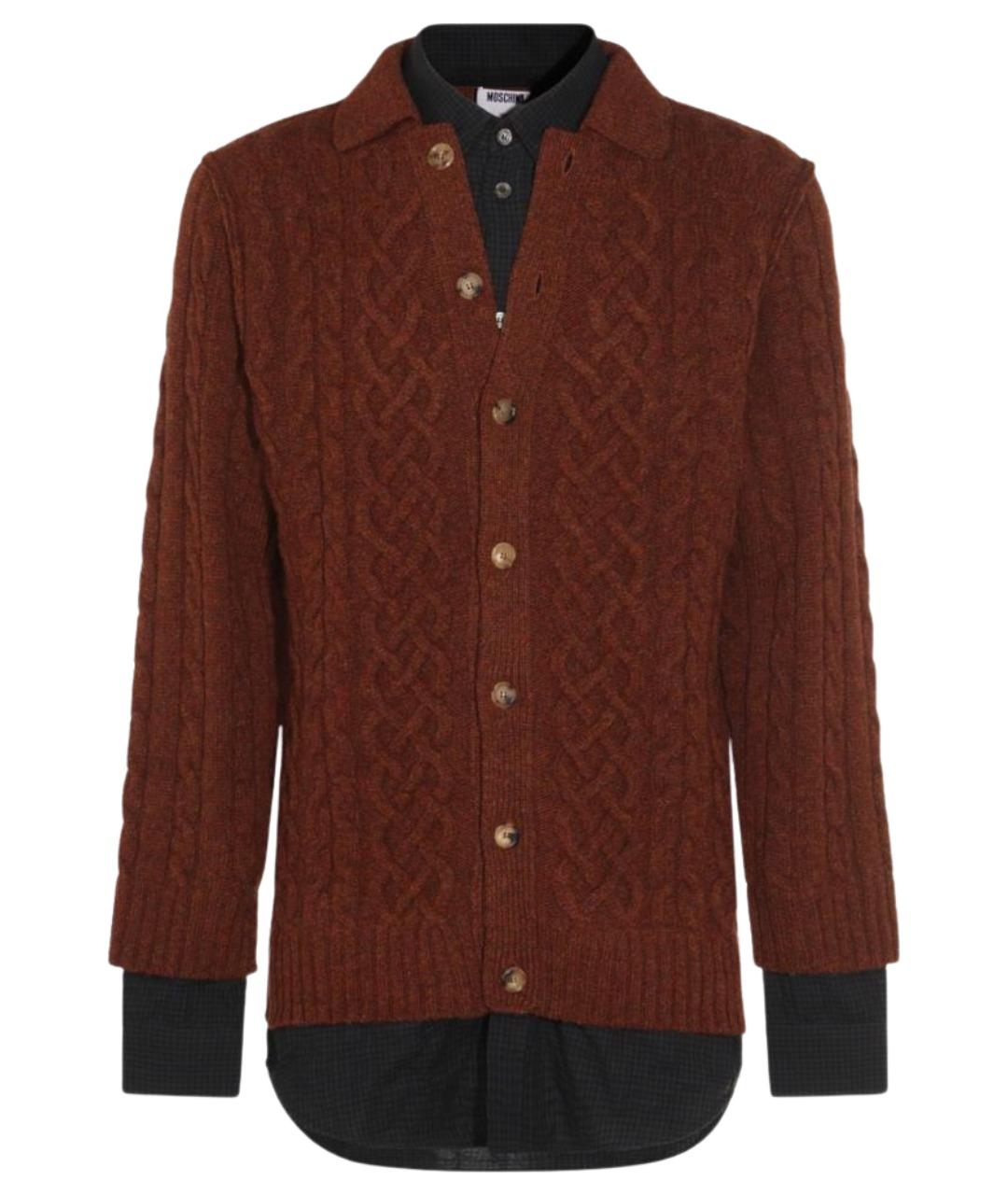 MOSCHINO Коричневый шерстяной джемпер / свитер, фото 1