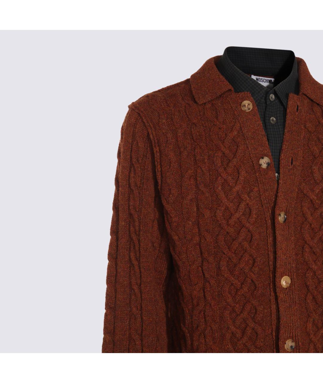 MOSCHINO Коричневый шерстяной джемпер / свитер, фото 3