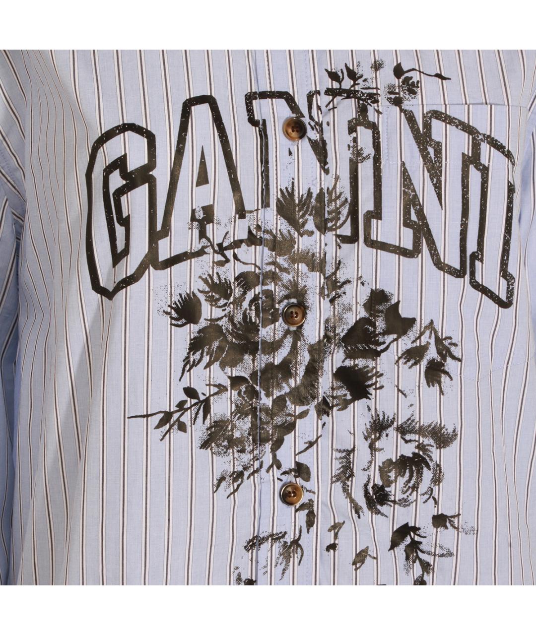 GANNI Голубая хлопковая рубашка, фото 3