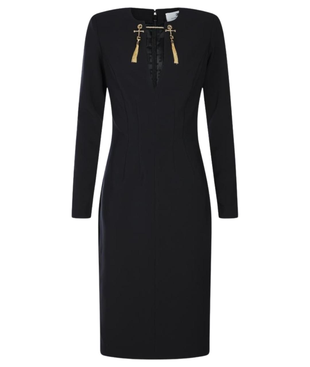 ELISABETTA FRANCHI Черное полиэстеровое повседневное платье, фото 1
