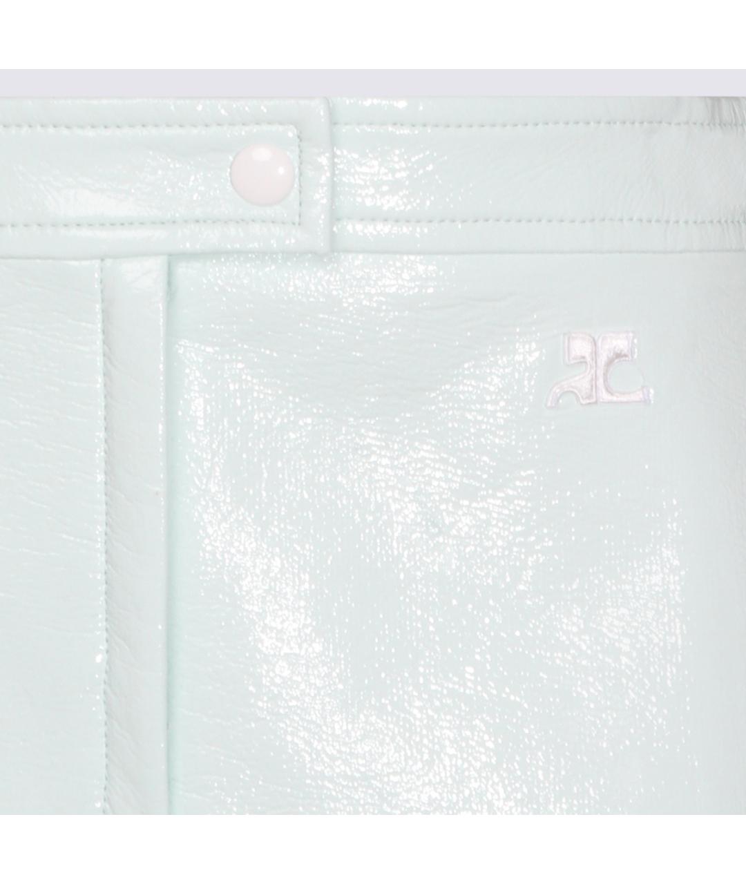 COURREGES Бирюзовая полиэстеровая юбка мини, фото 3