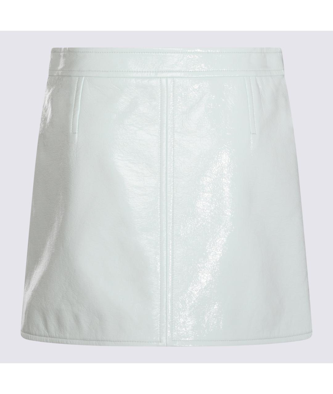 COURREGES Бирюзовая полиэстеровая юбка мини, фото 2