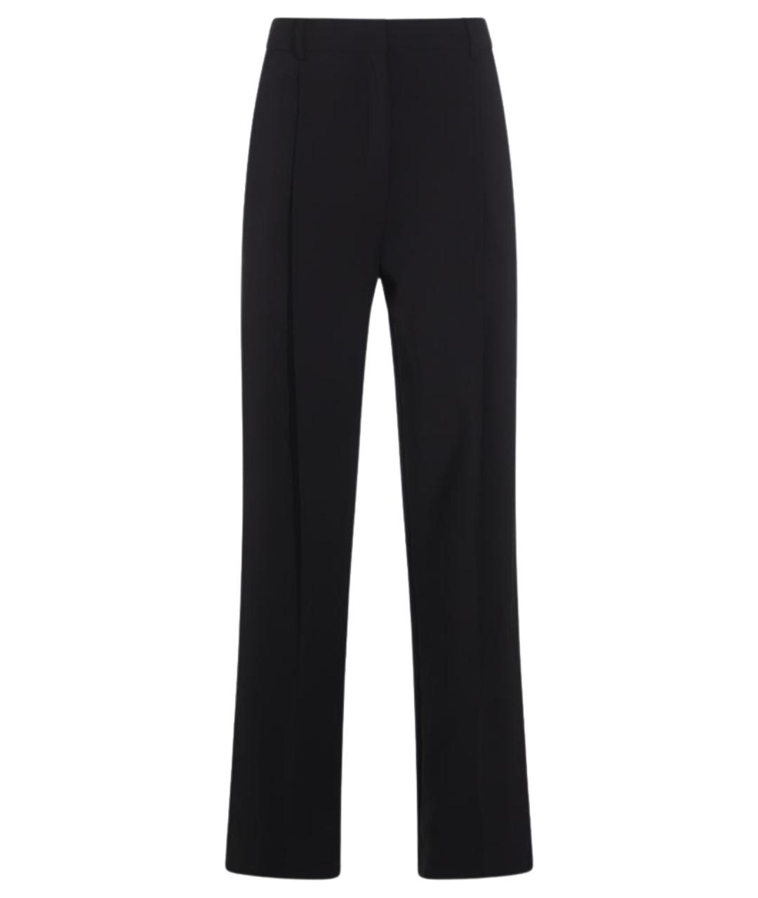 ELISABETTA FRANCHI Черные полиэстеровые прямые брюки, фото 1