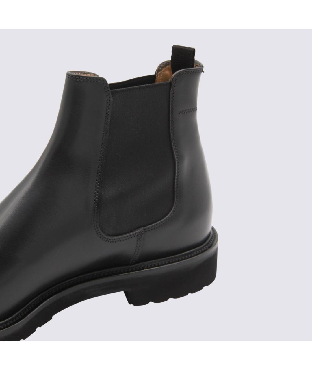 MILLE885 Черные кожаные низкие ботинки, фото 4