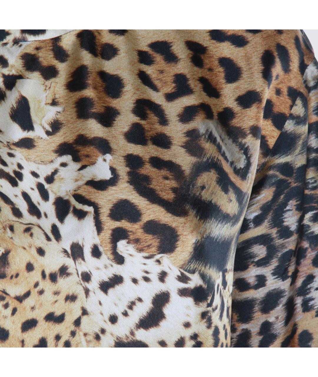 ROBERTO CAVALLI Мульти шелковая футболка, фото 3