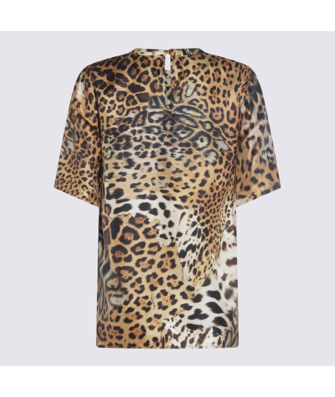 ROBERTO CAVALLI Мульти шелковая футболка, фото 2