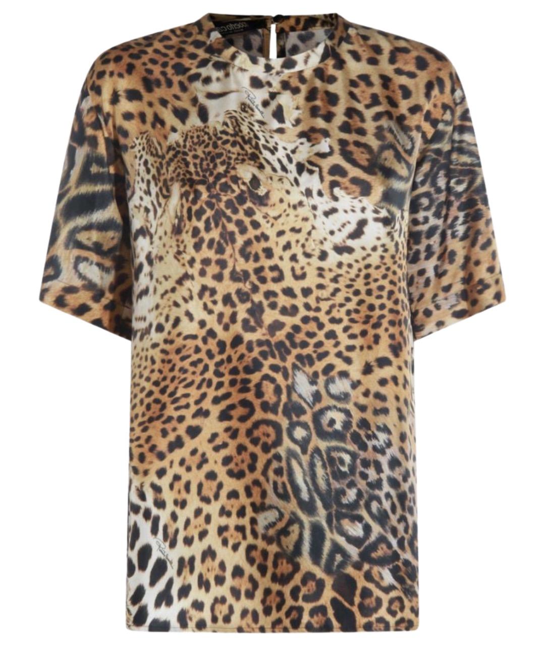 ROBERTO CAVALLI Мульти шелковая футболка, фото 1