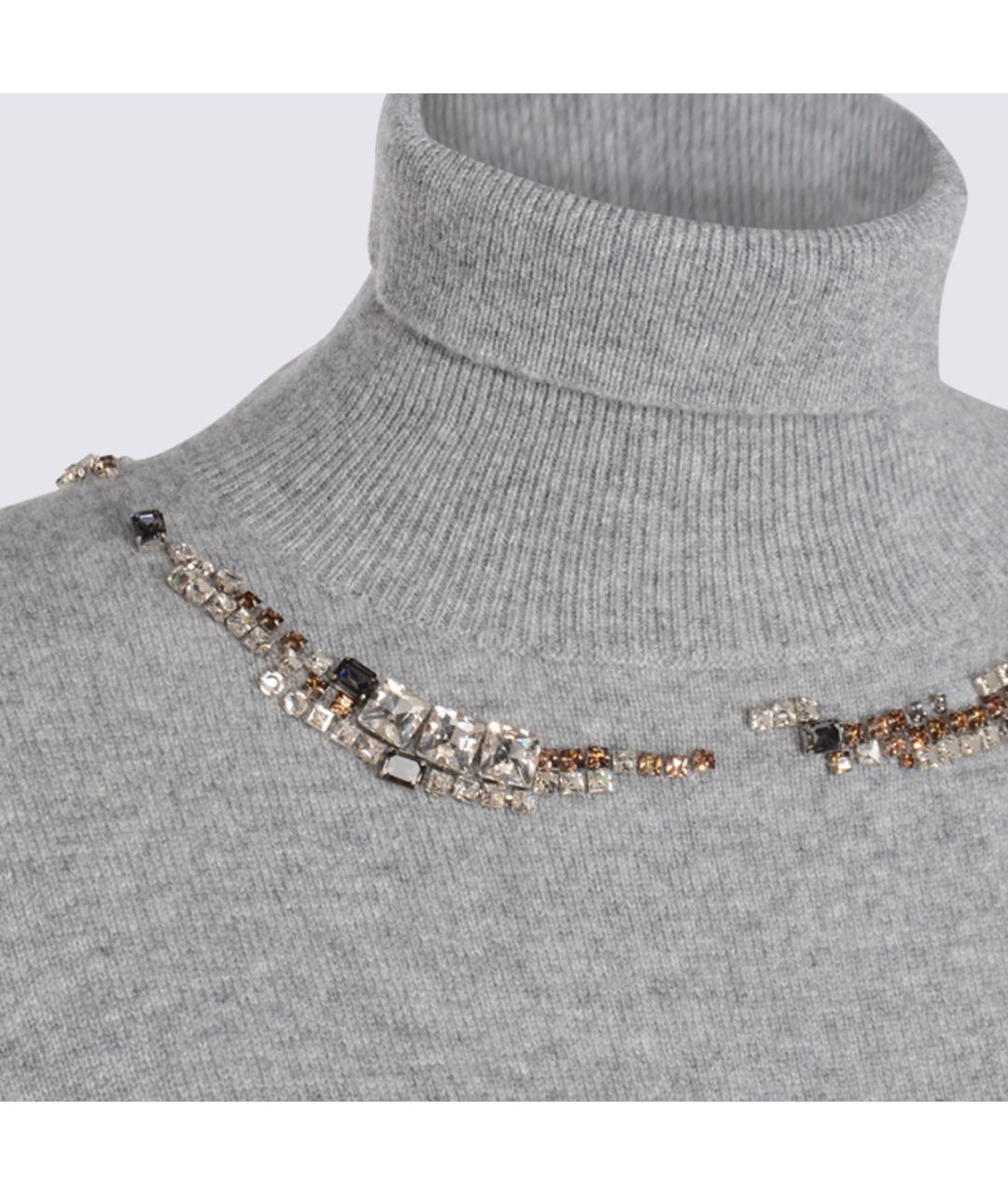 FABIANA FILIPPI Серое шерстяное повседневное платье, фото 3