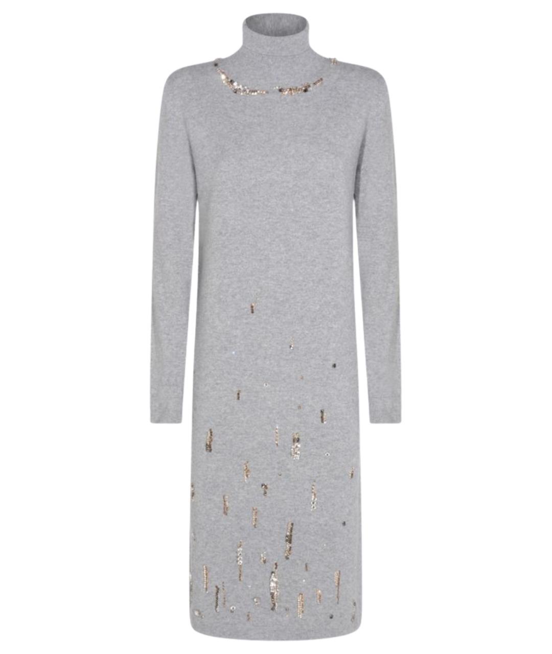 FABIANA FILIPPI Серое шерстяное повседневное платье, фото 1