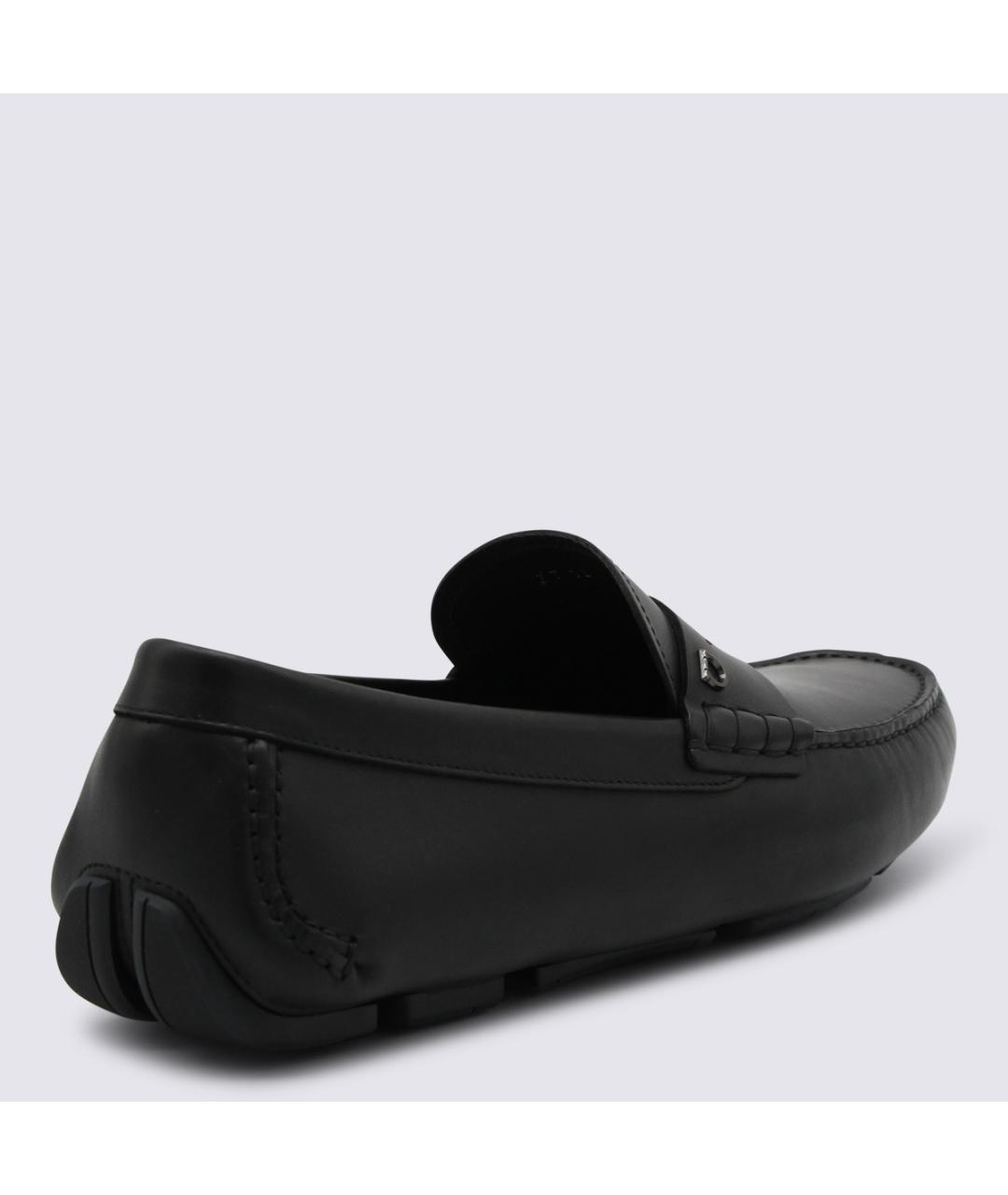 FERRAGAMO Черные кожаные мокасины, фото 3